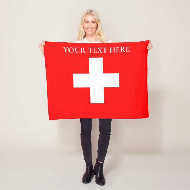 Personalized Switzerland Flag Schweiz Swiss Europe Fleece Blanket (In Situ)