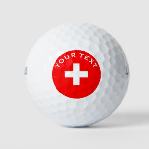 Personalized Switzerland Flag Schweiz Swiss Europe Golf Balls
