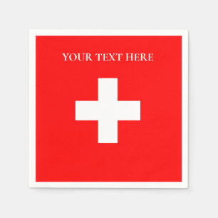 Personalized Switzerland Flag Schweiz Swiss Europe Napkins