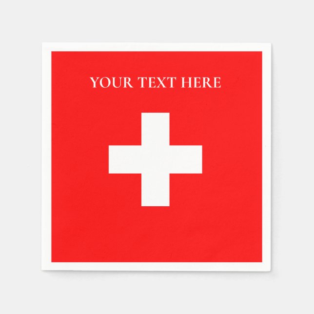 Personalized Switzerland Flag Schweiz Swiss Europe Napkins (Front)