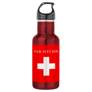 Personalized Switzerland Flag Schweiz Swiss Europe Stainless Steel Water Bottle