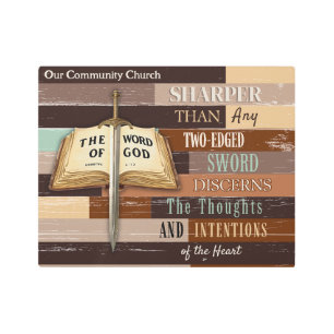 Personalized Sword of the Lord Rustic Metal Print