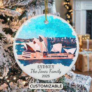 Personalized Sydney Ornament, Australia Ceramic Ornament