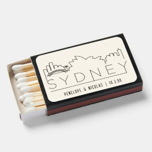 Personalized Sydney Wedding Favor Matchboxes