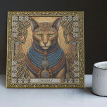 Personalized Symmetrical Harmony Cat Spirit Animal Ceramic Tile<br><div class="desc">Welcome to a world where your spiritual side takes center stage. This exceptional ceramic tile represents a sacred bond and infinite love in the form of a cat adorned with tribal jewels, painted with symmetrical harmony in an exciting mix of happycore and carpet punk aesthetic. An ethereal palette of purple,...</div>