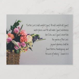 Personalized Sympathy Bible Promise Postcard