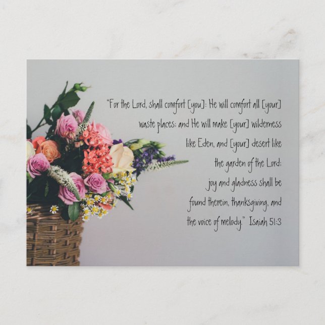 Personalized Sympathy Bible Promise Postcard (Front)