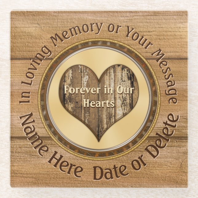 Personalized Sympathy Gift for Male Coworker Glass Coaster (Front)