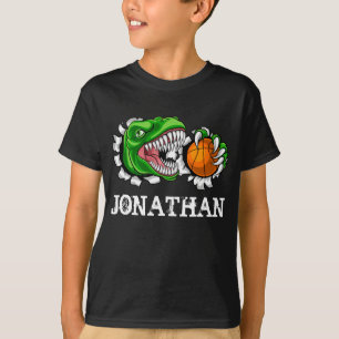Personalized T-Rex Basketball Dinosaur T-Shirt