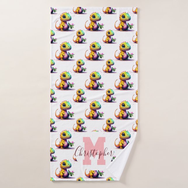 Personalized T-Rex Bath Towel (Bath Towel)