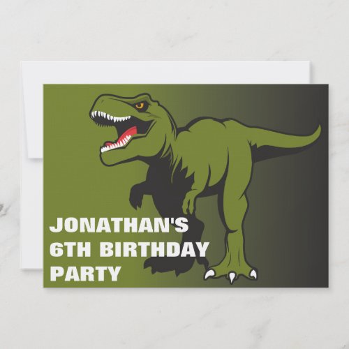 Personalized T_Rex Birthday Invitation