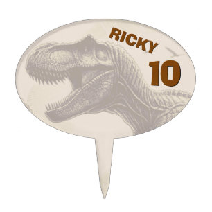 Personalized T-rex Dinosaur Cake Topper