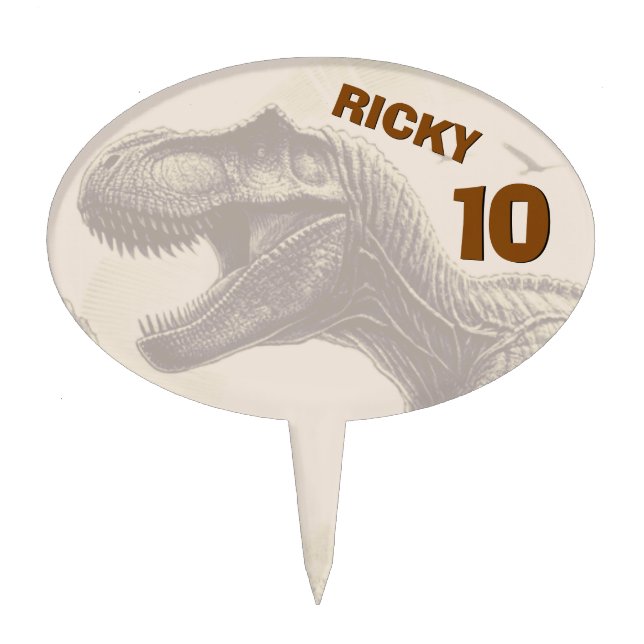Personalized T-rex Dinosaur Cake Topper (Front)