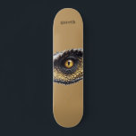 Personalized T Rex Dinosaur Eye Skateboard<br><div class="desc">Bold T rex dinosaur eye skateboard. Just add your name.</div>