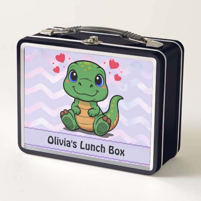 Personalized T-Rex Dinosaur Lunch Box (Front)