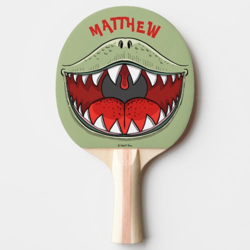 Personalized T_rex Dinosaur Mouth Kids Cartoon Ping Pong Paddle