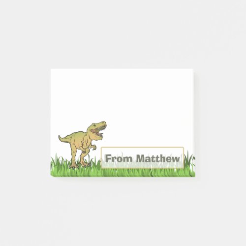 Personalized T-Rex Dinosaur Name Post-it Notes