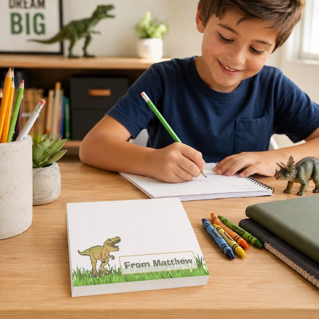 Personalized T-Rex Dinosaur Name Post-it Notes (Creator Uploaded)