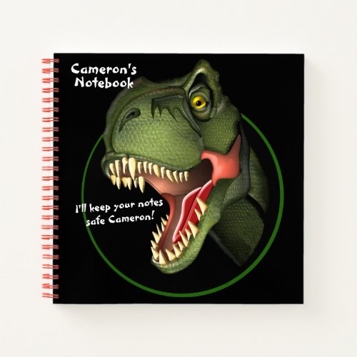 Personalized  T_Rex Dinosaur Notebook