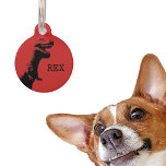 Personalized T-rex Pet ID Tag<br><div class="desc">Perfect for the dog who wants to stand out from the crowd. This personalized T-Rex id tag is sure to make it the leader of the pack.</div>