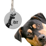 Personalized T-Rex Pet ID Tag<br><div class="desc">Give your pet an upgrade with this awesome personalized dinosaur pet id.  Not just for Rex this is perfect for any dog with attitude.</div>