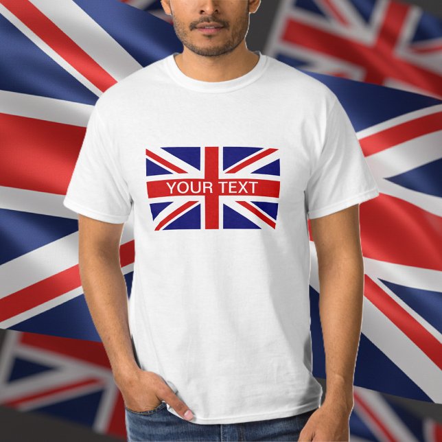 Personalized T Shirts with British Union Jack flag (British Union Jack t shirt)