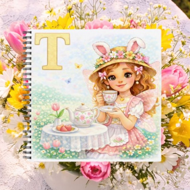 Personalized T Tea Gift for Girls Notebook (Creator Uploaded)