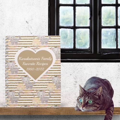 Personalized Tabby Cat Keepsake Recipe Book