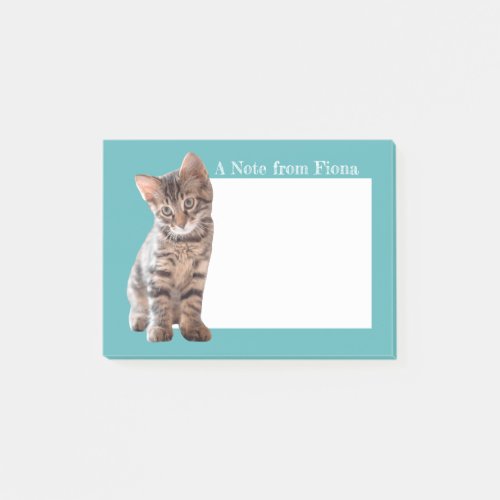 Personalized Tabby Cat Kitten Photo Illustrated Post_it Notes