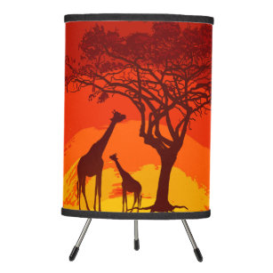 safari african table lamp