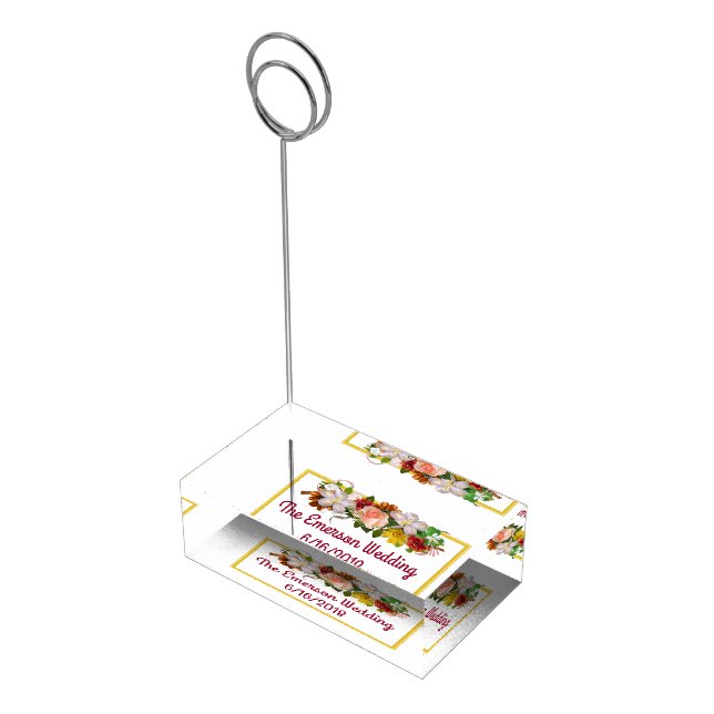 Personalized Table Number Card Holder for Wedding (Corner)