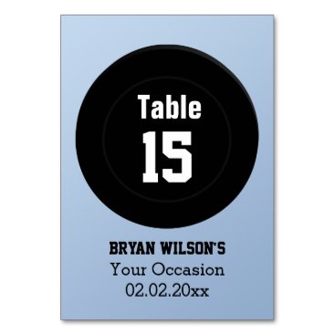 Personalized table numbers ice hockey theme
