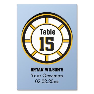 Personalized table numbers ice hockey theme
