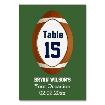 Personalized Table Numbers Sports Party Football by PartyPops at Zazzle
