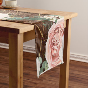 Personalized Table Runner Geometric Garden Rose