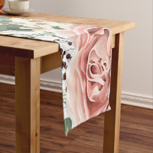 Personalized Table Runner Geometric Garden Rose