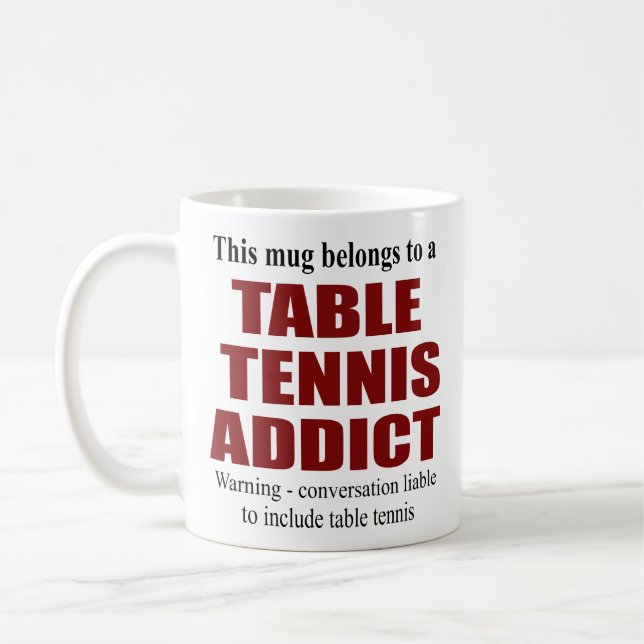 Personalized Table Tennis Gift Coffee Mug (Left)