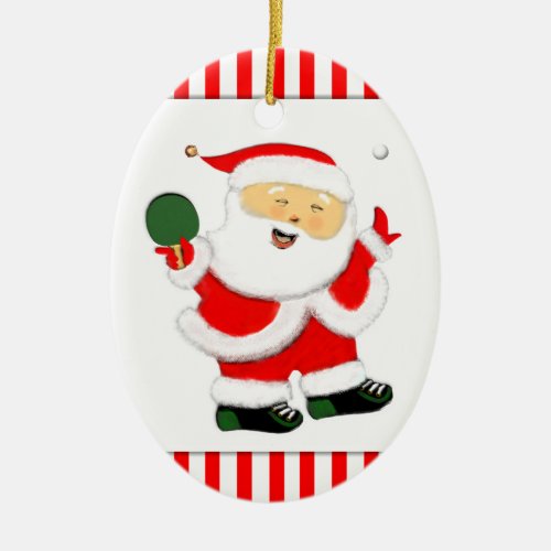 Personalized Table Tennis Holiday Gift Ceramic Ornament