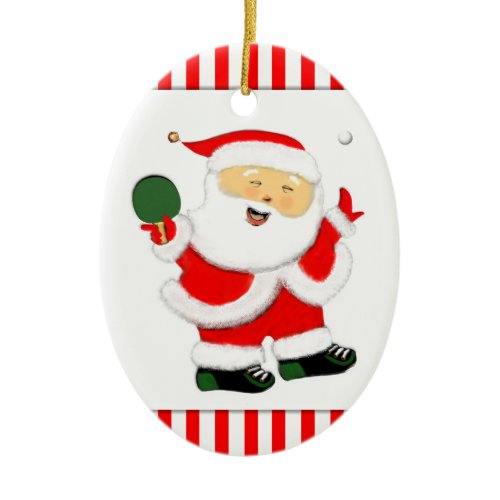 Personalized Table Tennis Holiday Gift Ceramic Ornament