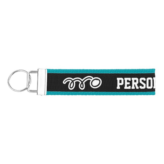 Personalized table tennis mascot wrist keychain (Keys on Left)
