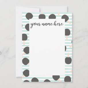 Personalized Table Tennis Notecards