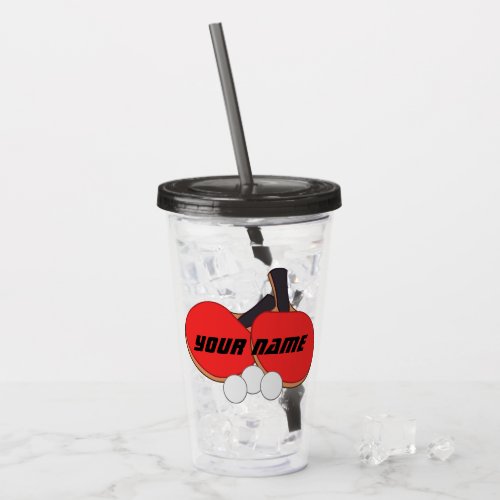 Personalized Table Tennis Ping Pong Acrylic Tumbler