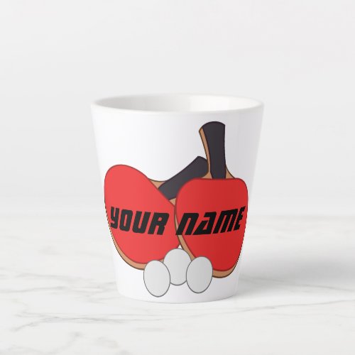 Personalized Table Tennis Ping Pong Latte Mug