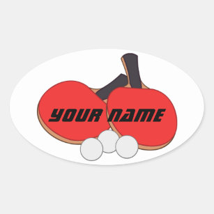 Personalized Table Tennis Ping Pong Oval Sticker