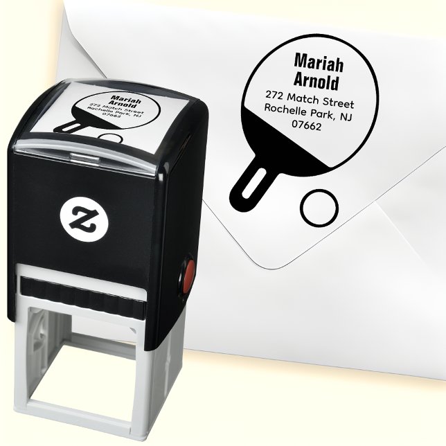 Personalized Table Tennis Racket Return Address Self-inking Stamp (🏓 Personalize your mail with table tennis style! ✉️)