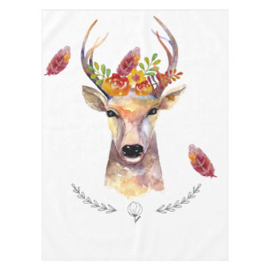 Personalized Tablecloth boho deer Buck Head Browni