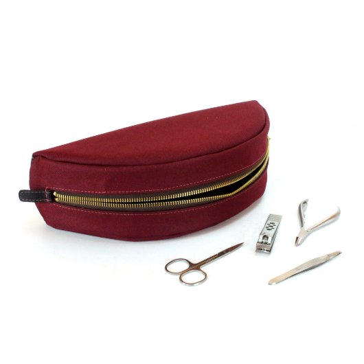 Personalized Taco Dopp Kit – Burgundy & Black (Laying)