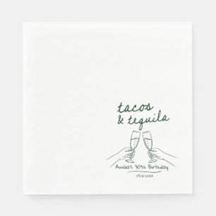 Personalized Tacos and Tequila Birthday Napkins
