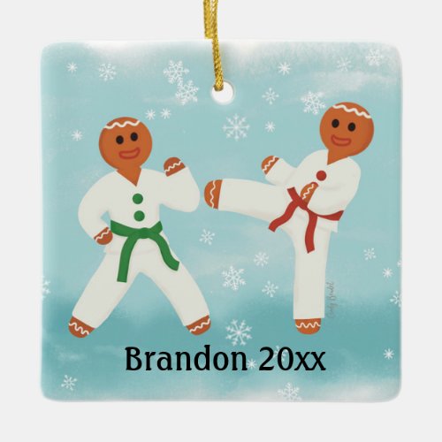 Personalized Taekwondo Karate Judo Martial Arts Ceramic Ornament