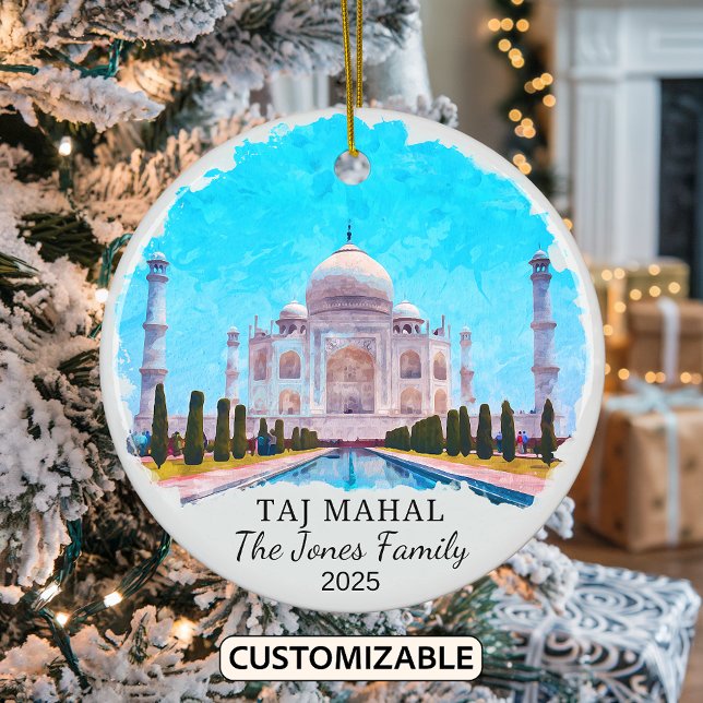 Personalized Taj Mahal Ornament, India Ceramic Ornament (Creator Uploaded)